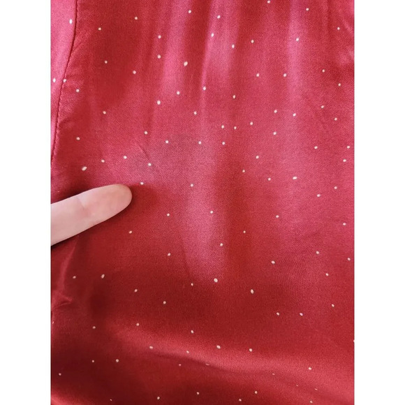 NWD Farm Rio x Anthropologie One-Shoulder Printed Satin Jumpsuit Sz M Red 9D404 - Picture 11 of 13